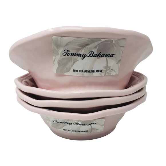 Tommy Bahama Melamine Pink Salad Pasta Soup Cereal Bowls Round Set of 4 - Picture 4 of 5